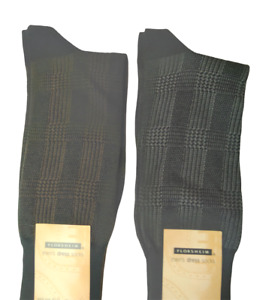 Florsheim 2 Pair Men's Dress Socks Geometric Pattern 1 Brown, 1 Denim Size 10-13