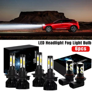 6x White LED Headlight Hi/Lo+Fog Light Bulbs For Ford F250 F350 F450 2005-2019 - Picture 1 of 11
