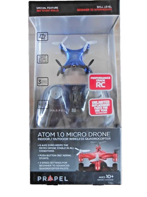 Propel Atom 1.0 Micro Drone Wireless Quadcopter Indoor Outdoor Controller BLUE - Image 1 of 3