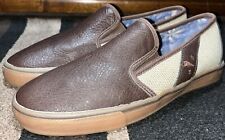 Tommy Bahama US Men’s Size 9 Slip On Loafers Leather & Canvas