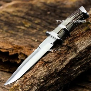 Handgeschmiedetes J2 Stahl Loveless Style Big Bear Hirschgeweih Sub-Hilt Kampfmesser - Bild 1 von 1