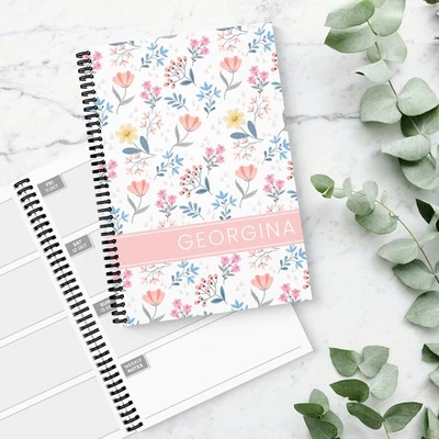 THE GIFTIE COMPANY 2026 2027 Diary FLORAL NAME Personalised Week Organiser School Office Planner