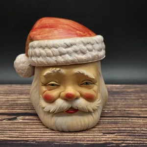 1984 Santa Claus Music Box Plastic Candy Container Christmas Italy Vintage - Picture 1 of 8