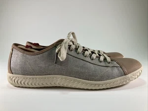 John Varvatos Hombres Tenis Gris y Tostado Lona Lavada y Cuero Zapatos Talla 12M - Imagen 1 de 6