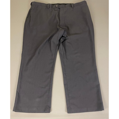 VETEMENTS Haggar Vestito Pantalone Uomo Taglia 46x30 Grigio Vestibilità Dritta Senza Ferro *Difetto