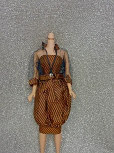 Vintage Barbie Clone Babs Fab Lu Black Orange Dress Mesh Jacket Ardee - Picture 1 of 6