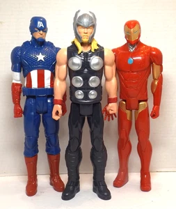 3 Hasbro Action Figures. 11.5 inches tall. Captain America / Thor / Iron Man - Picture 1 of 2