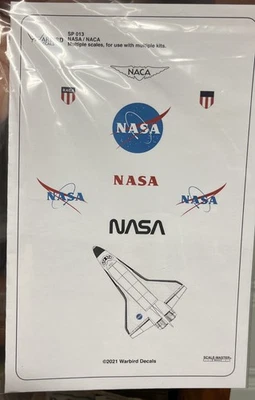 Warbird SP03 NASA / NACA decals for mulitple scales and use with any kits - Image 1 of 2