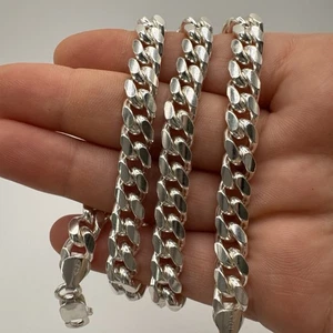 Men’s Silver Thick Heavy Curb Chain 22” Approx & 88g & 7mm Wide, Gents Gift - Picture 1 of 11