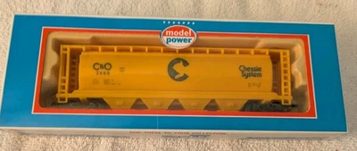 Model Power HO Chessie System cylindrical covered hopper car NOS - Image 1 of 4