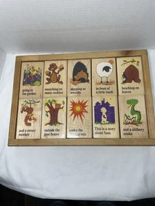 1992 Vintage Rhyme & Reason Wooden Story Blocks Set 20 Pcs Complete Set - Picture 1 of 4