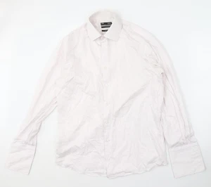 Marks and Spencer Men's White Striped Shirt Size 15 - Picture 1 of 12