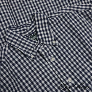 Gitman Bros. Vintage Made in USA White Blue Gingham Plaid Linen Blend Shirt M - Picture 1 of 6