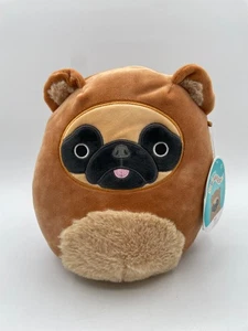 Nuevas etiquetas Squishmallows Dally The Pug rellenas 8" marrón negro cachorro perro 2021 - Imagen 1 de 8