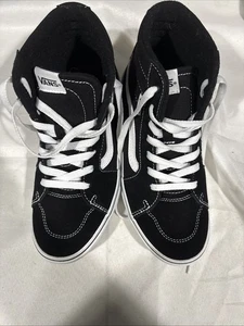 Vans SK8-Hi Shoes Youth Sz 5 Black White Suede Skate Sneakers - Picture 1 of 2