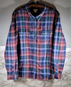 LL Bean Shirt Jacket Plaid Flannel Fleece Lined / Women's Size XL - Picture 1 of 13