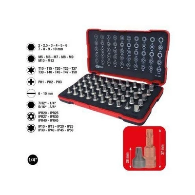 Juego de tuercas de broca de 1/4 de pulgada, extra corto, 50 piezas KS TOOLS 911.1850