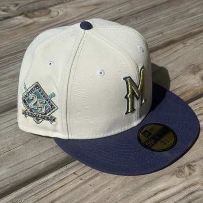 New Era 59Fifty Milwaukee Brewers Exclusive Fitted Hat Side Patch 7 3/8 - Image 1 of 4