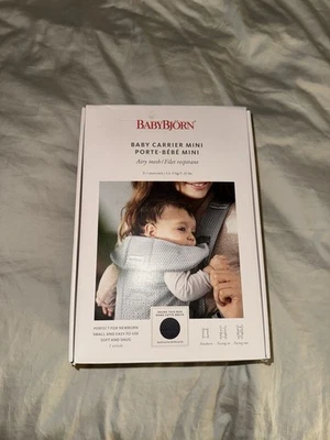 Portabebés BabyBjörn Mini 3D Malla Gris Para Bebés Recién Nacidos Foto 1 de 4