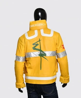 Nuevo Hombre David Martinez Cyberpunk 2077 Amarillo Edgerunner Cosplay Chaqueta Cuero Foto 1 de 3