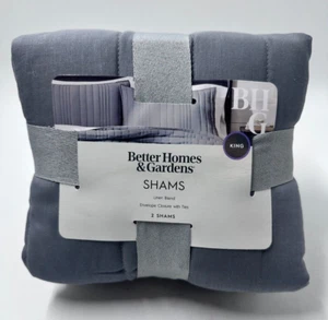 Better Homes & Gardens Adult Grey Linen Blend 2 Piece King Size Standard Shams - Picture 1 of 4