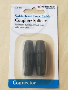 Solderless Coax Cable Coupler / Splicer Pkg of 2 RadioShack 278-0226 - Picture 1 of 1