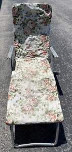 Vintage Folding Aluminum Chaise Lounge Lawn Chair - Frame In Great Shape - Picture 1 of 9
