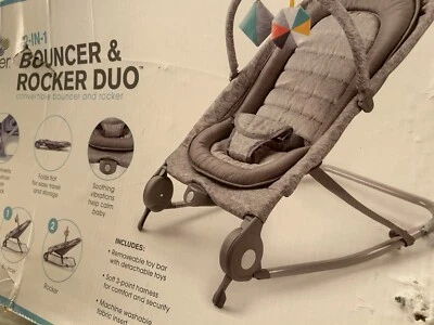 Dúo gorila y balancín Summer Infant 2 en 1 (gris claro) caja abierta para mostrar paquete sin abrir Foto 1 de 4