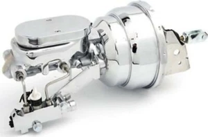 58-64 Chevy Impala Cromo 8" Booster con Cilindro Maestro de Tapa Plana y Válvula de Propulsión - Imagen 1 de 7