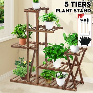 Pflanzentreppe Blumentreppe Pflanzenständer Garten Blumentopf Pflanzregal Holz