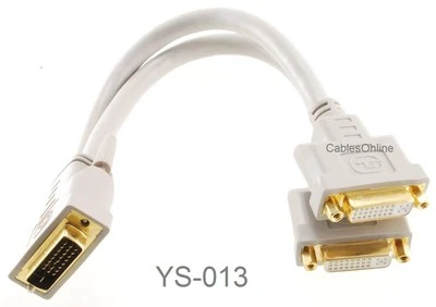 1ft DVI-D Dual Link 1-Male/2-Female Y-Splitter Cable, Beige CablesOnline YS-013 - Image 1 of 3