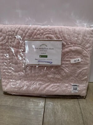 Pottery Barn Velvet Medallion standard Sham Rose Pink - Image 1 of 2