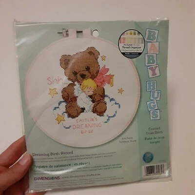 Dimensions Baby Hugs #72561 Dreaming Birth Record Counted Cross Stitch Kit - Image 1 of 3