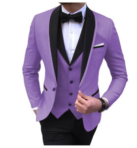 3 Piece Mens Formal Slim Tuxedo Prom Suits/groom Wedding Business Casual Suit
