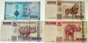 Lot 4 Banknotes Tanzania 2003-2025 AU - Picture 1 of 2