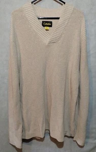 Cabela’s Beige Tan V-Neck Men’s Cotton Sweater Size 2XL - Picture 1 of 13