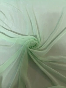 1 mtr mint green soft chiffon dress fabric..45” wide (114cm) C - Picture 1 of 4