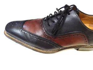 Mezlan Dress Shoe Tri Color Black Gray Burgundy Spectator Wing tip 9 - Picture 1 of 4