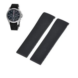 21mm Black Rubber Watch Strap For Longines L682154503 Conquest V.H.P. L3.727.4 - Picture 1 of 7