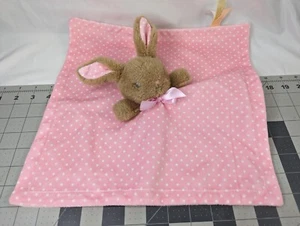 Rabbit Lovey Pink Polka Dots Security Blanket MTY International Stuffed Animal - Picture 1 of 4