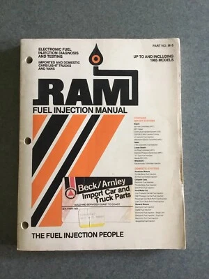 Ram 1985 manual de inyección de combustible hasta modelos 1985 inclusive, número de pieza M-5 Foto 1 de 4