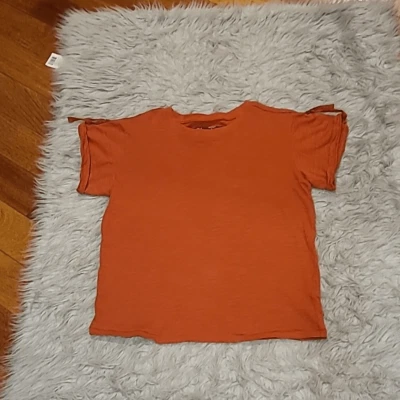 Anthropologie Mujer Naranja Quemado Algodón Camiseta Con Mangas Fullonadas Talla XS Foto 1 de 4