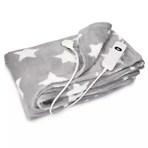 Manta eléctrica XXL lavable 180 x 130 CM colcha con regulador 3 niveles en gris - Imagen 1 de 8