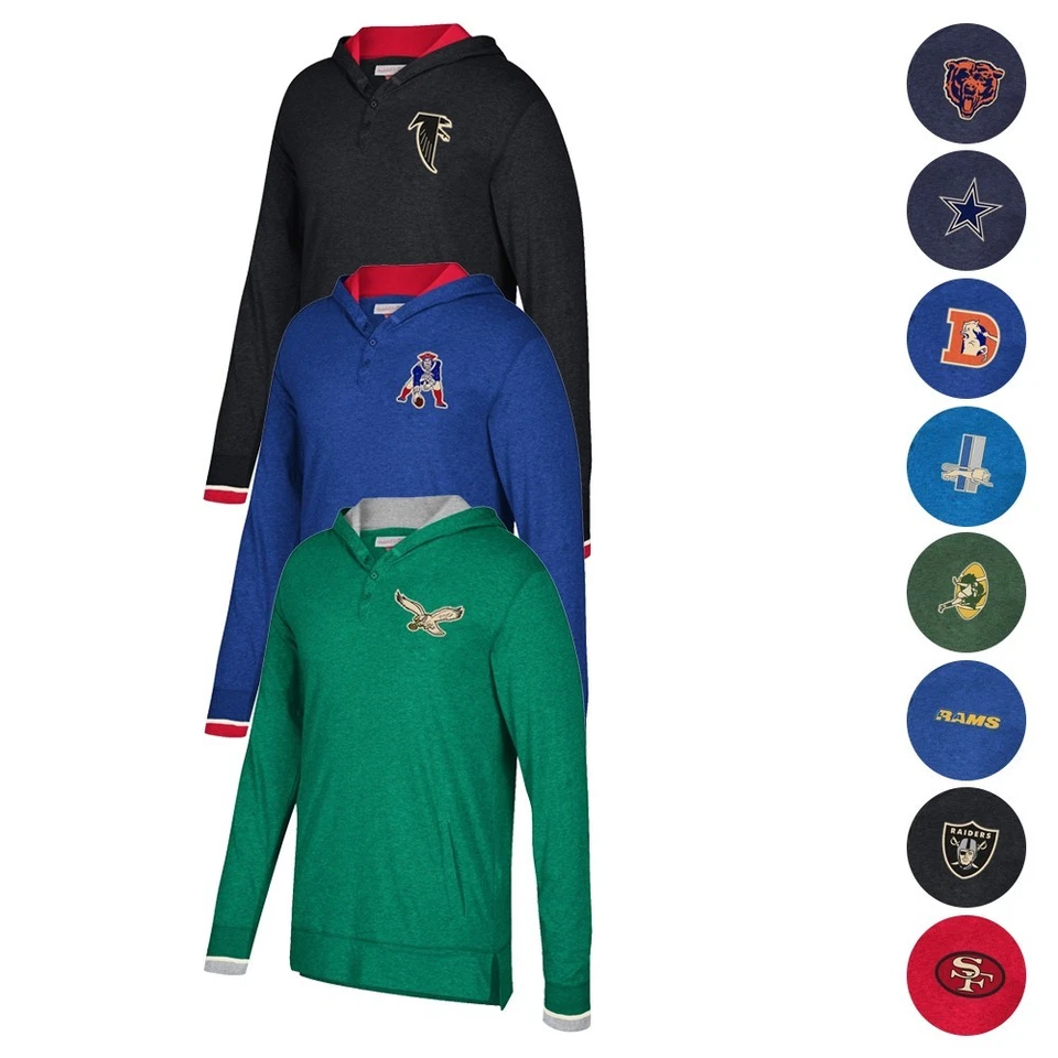 NFL Mitchell & Ness "Seal the Win" Camisa Retro Manga Larga Con Capucha Para Hombre Foto 1 de 1