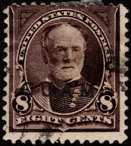 Guam Stamp Scott #7 Used with Light Cancel 8 Cents Violet Brown Ulysses S Grant - Picture 1 of 1