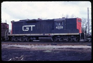 Original Rail Slide - GTW Grand Trunk Western 4559 Coteau QC 5-3-1975 - Picture 1 of 1
