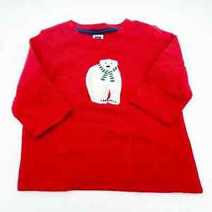 Janie and Jack NWOT Boys' 3-6 Months Red Polar Bear Long Sleeve Top