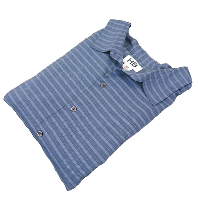 HB Shirt Mens 3XL Button Up Striped Window Pane Short Sleeve Collared - Image 1 of 4