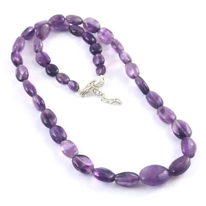 Amethyst Plain Nugget Beads necklace, Amethyst Smooth Nugget Beads, Amethyst - Picture 1 of 2