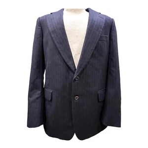 Paul Stuart Mens Blue Wool Sport Coat Blazer Gray Stripe 2 Button Vented Italy - Picture 1 of 24